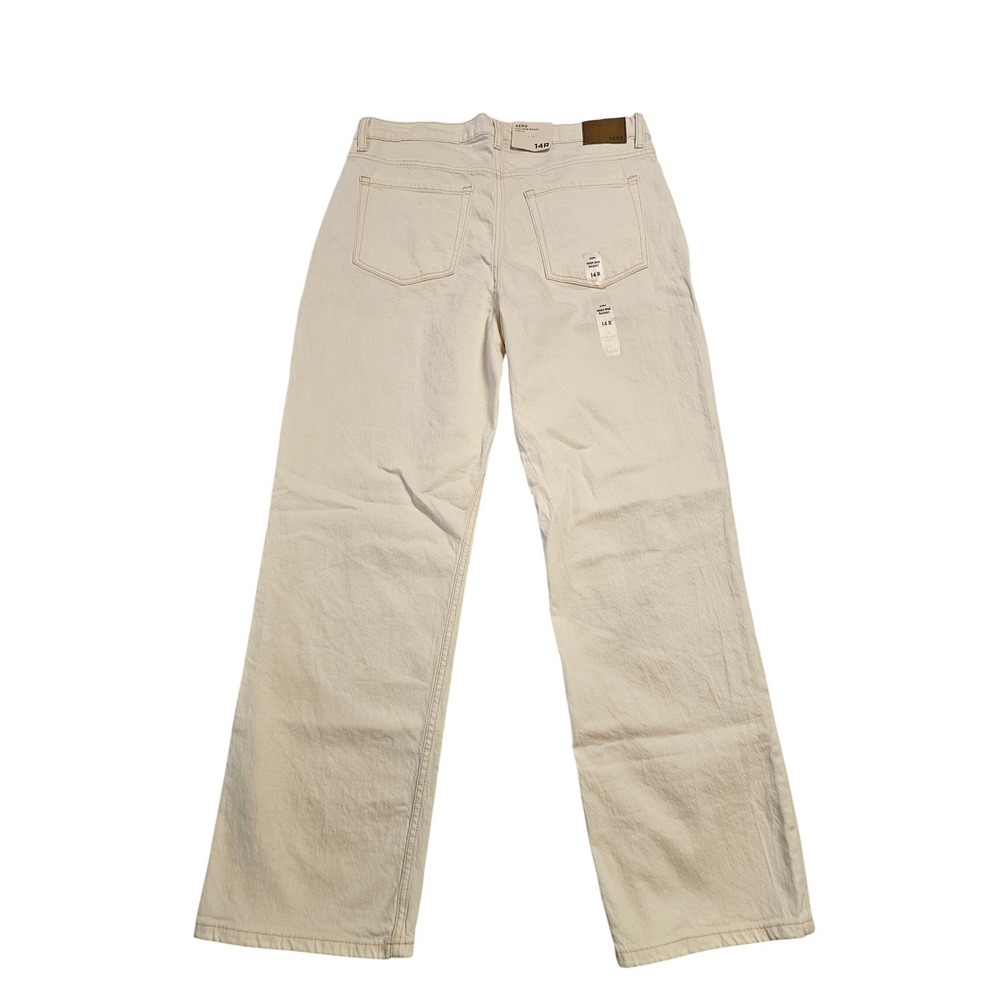 Aeropostale High Rise Baggy Stretch Jeans Off White Cream 14R BOHO FESTIVAL NEW